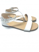 Sandale dama din piele White and Silver Anna