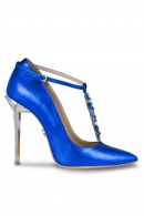 Pantofi Mihai Albu din piele metalizata Blue Stealth T
