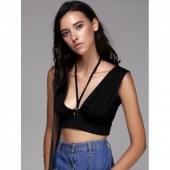 TOP DAMA NEGRU DECOLTEU ADANC