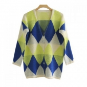 CARIGAN DAMA MANECI LUNGI CU NASTURI DESIGN "ARGYLE"