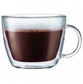 Cana cu perete dublu (set 2 buc.) - Bistro Caffe Latte Cup Double Wall With Glass Handle 450 ml