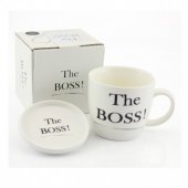 Cana haioasa in cutie cadou EL - The Boss Mug & Coaster Set