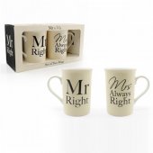 Set 2 cani cutie cadou - Mr & Mrs Right Mugs