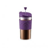 Cafetiera cu infuzor pentru voiaj - Travel Press Coffee & Tea Maker 350 ml with extra lid-Purple