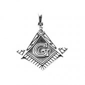 Pandantiv din argint - Echerul si Compasul Masonic
