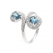 Inel din argint cu london blue topaz