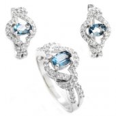 Set din argint cu london blue topaz