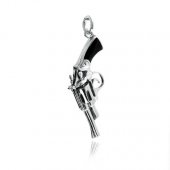 Pandantiv din argint cu scoica neagra - Pistol