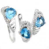 Set din argint cu london bleu topaz