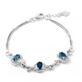 Bratara din argint cu london blue topaz