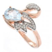 Inel din argint cu bleu topaz