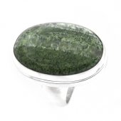 Inel din argint cu jasp verde