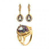 Set din argint cu pietre de cuart mistic
