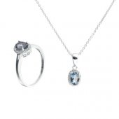 Set din argint cu topaz bleu london