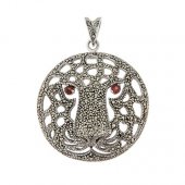 Pandantiv din argint cu marcasite si granat