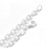 Lant din argint cu zale tesite, 4.44 mm