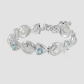 Bratara din argint cu piatra lunii si blue topaz