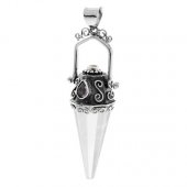 Pandantiv din argint - Amuleta din cristal de cuart de stānca, ametist si citrin