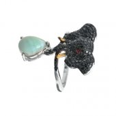 Set din argint cu larimar si spinel