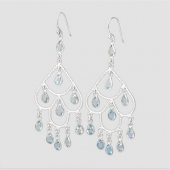 Cercei candelabru din argint cu blue topaz
