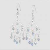 Cercei candelabru din argint cu blue topaz