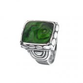 Inel din argint cu abalone verde