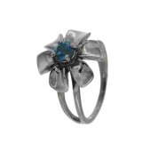 Inel din argint cu london blue topaz