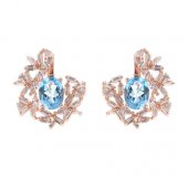 Cercei din argint cu topaz bleu london