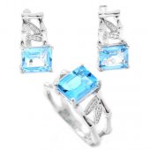 Set din argint cu blue topaz