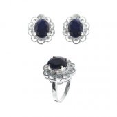 Set din argint cu safir