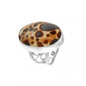 Inel din argint cu jasp leopard