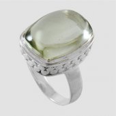 Inel din argint cu piatră de cuarț verde