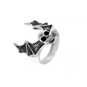 Inel din argint liliac, skull