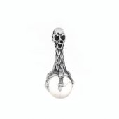 Pandantiv din argint Skull, cuarț de stâncă