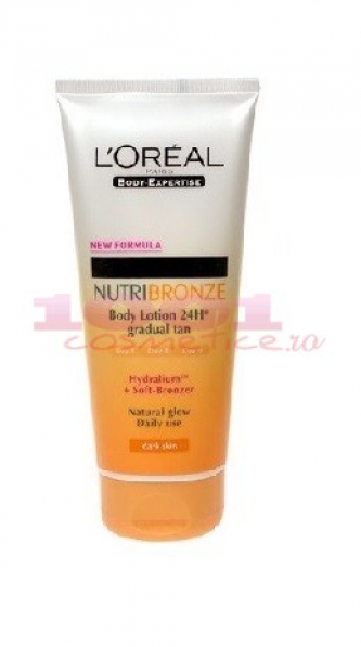 LOREAL NUTRIBRONZE BODY LOTION 24H LOTIUNE DE CORP AUTOBRONZANTA DARK SKIN