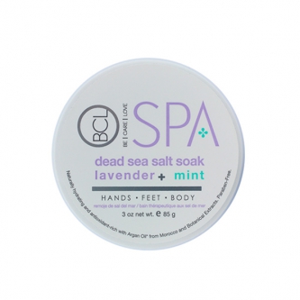 BCL SPA Lavender + Mint Dead Sea Salt Soak cu ingrediente certificate organic 85 g (3 oz)