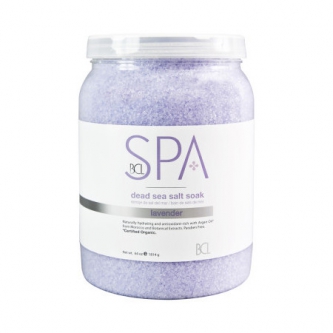 BCL SPA Lavender + Mint Dead Sea Salt Soak cu ingrediente certificate organic 450 g (16 oz)