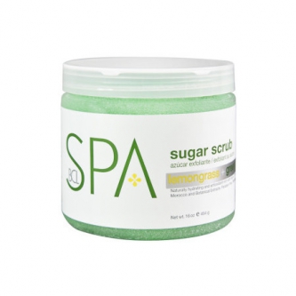 BCL SPA Lemongrass + Green Tea Sugar Scrub cu ingrediente certificate organic 450 g (16 oz)