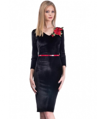 Rochie Octavia - catifea neagra