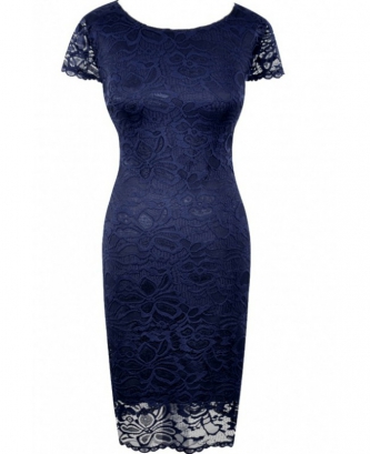 Rochie Ina - dantela bleumarine
