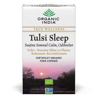 Ceai Tulsi Sleep cu Plante Relaxante, Reconfortante | Somn Calm, Odihnitor