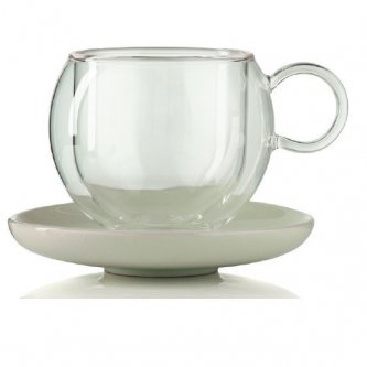 Cana cu perete dublu - Bola Double Wall Cup & Saucer With Handle 180 ml