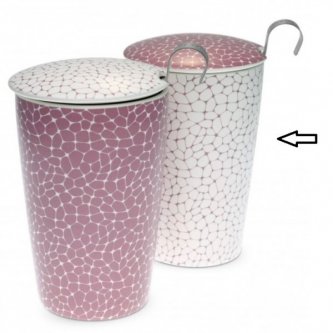 Cana cu perete dublu si infuzor din inox - Teaeve Stones Lilac Light Double Wall Infuser Mug