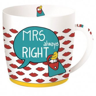 Cana haioasa in cutie metalica - Mrs Always Right Lips Mug