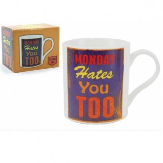 Cana mesaj in cutie cadou - Monday Hates You Too China Mug