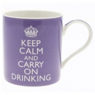 Cana portelan - Keep Calm & Carry On Drink Mug