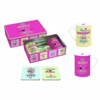 Cana portelan (set 2 buc.) - Be Yourself & Enjoy Every Moment Mug