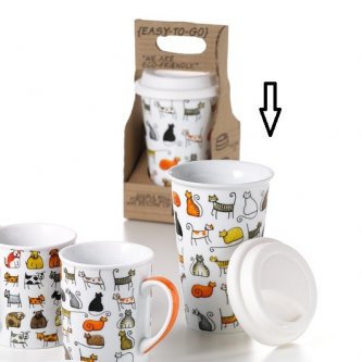 Cana voiaj cu perete dublu - Travel Mug Dodo Cats Double Wall