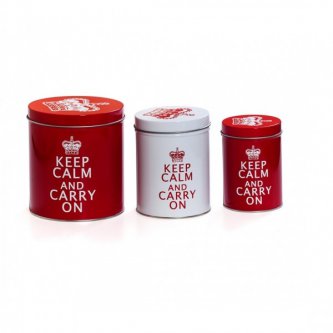 Cutii depozitare gastro - Keep Calm & Carry On Tin Set