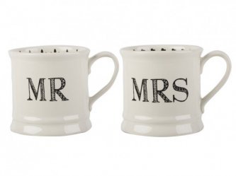 Set 2 cani cu mesaj - Mr & Mrs Tankards